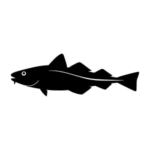 Black Cod Silhouette Vector Illustration
