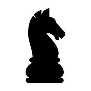 Chess Knight Silhouette Vector Icon