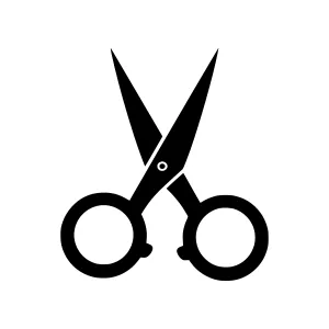 Black Scissors Icon - Vector Illustration