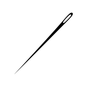 Black Needle Silhouette - Minimalist Icon