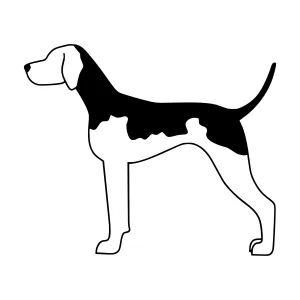 Black and White Pointer Dog Silhouette