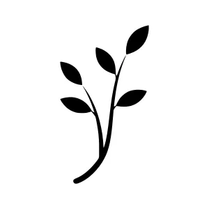 Simple Black Leaf Branch Icon