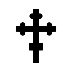 Black Orthodox Cross Icon Vector