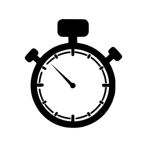Black Stopwatch Icon - Time Management Vector