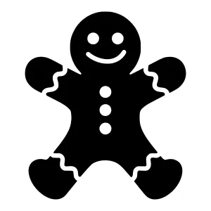 Gingerbread Man Icon - Simple Vector Illustration