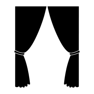 Black Curtains Silhouette Vector Graphic