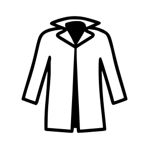 Outline Coat Hanger Icon - Black on White