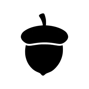 Black Acorn Icon - Vector Illustration