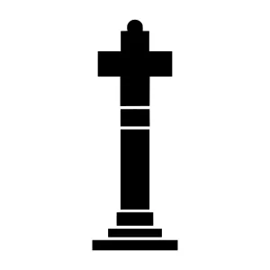 Black Cross Silhouette on White Background
