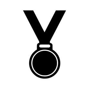 Black Medal Icon - Award Symbol Vector