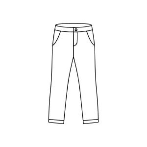 Line Art Pants - Casual Trousers Illustration