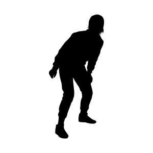 Silhouette Figure Walking - Black on White