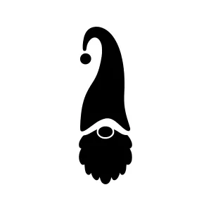 Black Gnome Head Silhouette Vector Icon