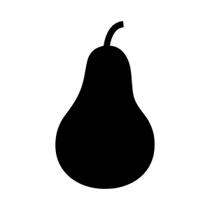Black Pear Silhouette Vector Icon
