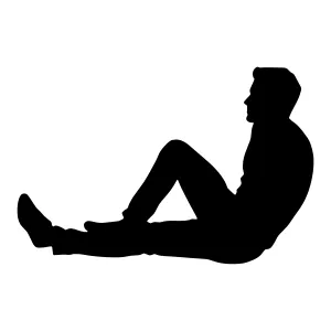 Silhouette Man Sitting Relaxed - Minimalist Design