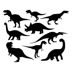 Dinosaur Silhouettes - Vintage Style