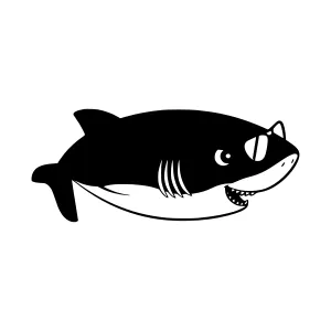 Cute Shark Sunglasses Vector Illustration