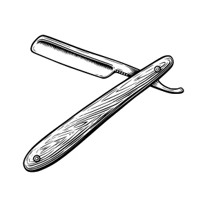 Vintage Razor Illustration - Barber Shop Design