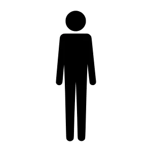 Simple Black Silhouette Figure Icon