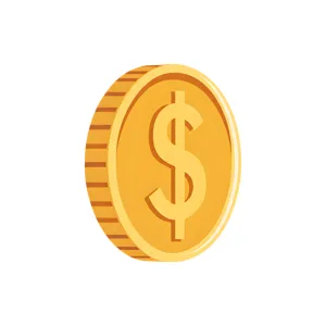 Golden Coin Dollar Symbol Icon