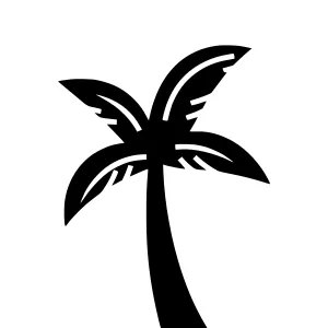 Palm Tree Silhouette Icon - Tropical Design