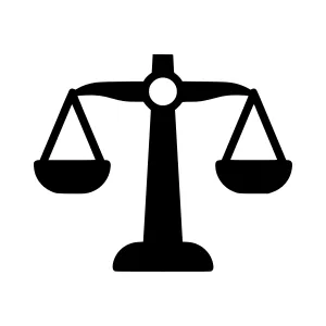 Scales of Justice Icon - Vector Illustration