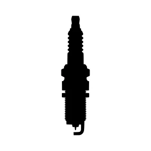 Spark Plug Silhouette - Black on White