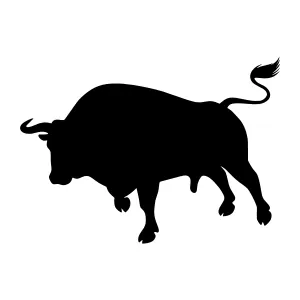 Black Bull Silhouette Vector Illustration