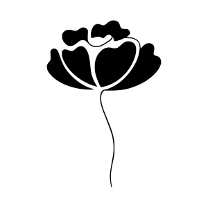 Minimalist Black Flower Silhouette