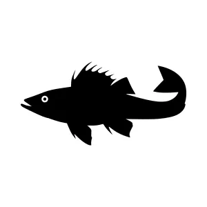 Black Fish Silhouette Vector Illustration