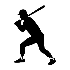 Baseball Player Silhouette - Action Shot