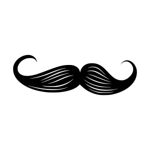 Black Mustache Icon - Vector Illustration