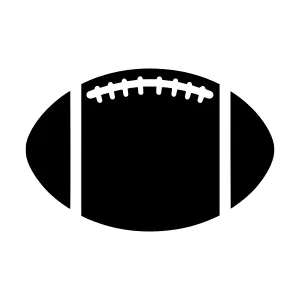 Black Football Icon - Simple Outline