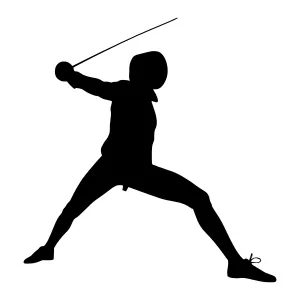 Fencing Silhouette Vector Illustration