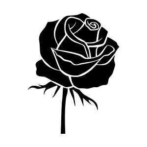 Black Rose Silhouette Vector Illustration