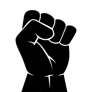 Black Fist Silhouette - Power & Strength