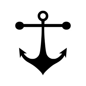Black Anchor Icon - Nautical Symbol