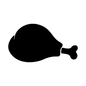 Black Chicken Leg Silhouette Icon