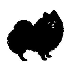 Silhouette Pomeranian Dog - Minimalist Vector