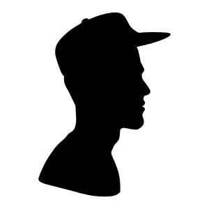 Silhouette Head Profile - Man with Cap