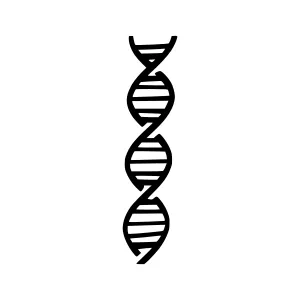 DNA Helix Icon - Simple Line Art