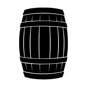 Black Barrel Silhouette Icon