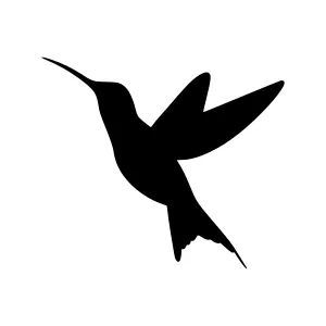 Silhouette Hummingbird - Black on White