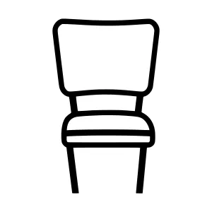 Chair Icon - Simple Black Outline