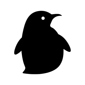 Silhouette Penguin Icon - Vector Illustration
