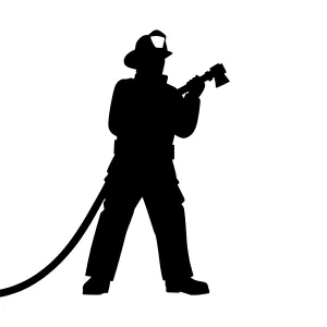 Firefighter Silhouette Vector Graphic