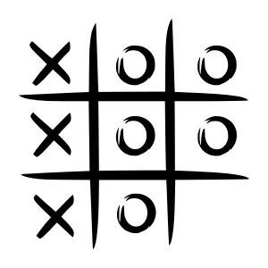 Black XOXO Tic Tac Toe Game Illustration