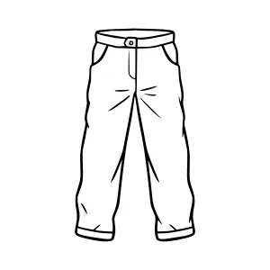 Black Pants Line Art Illustration