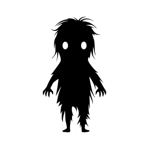 Cute Monster Silhouette - Black Outline