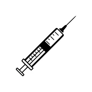 Injection Syringe Icon - Black Outline